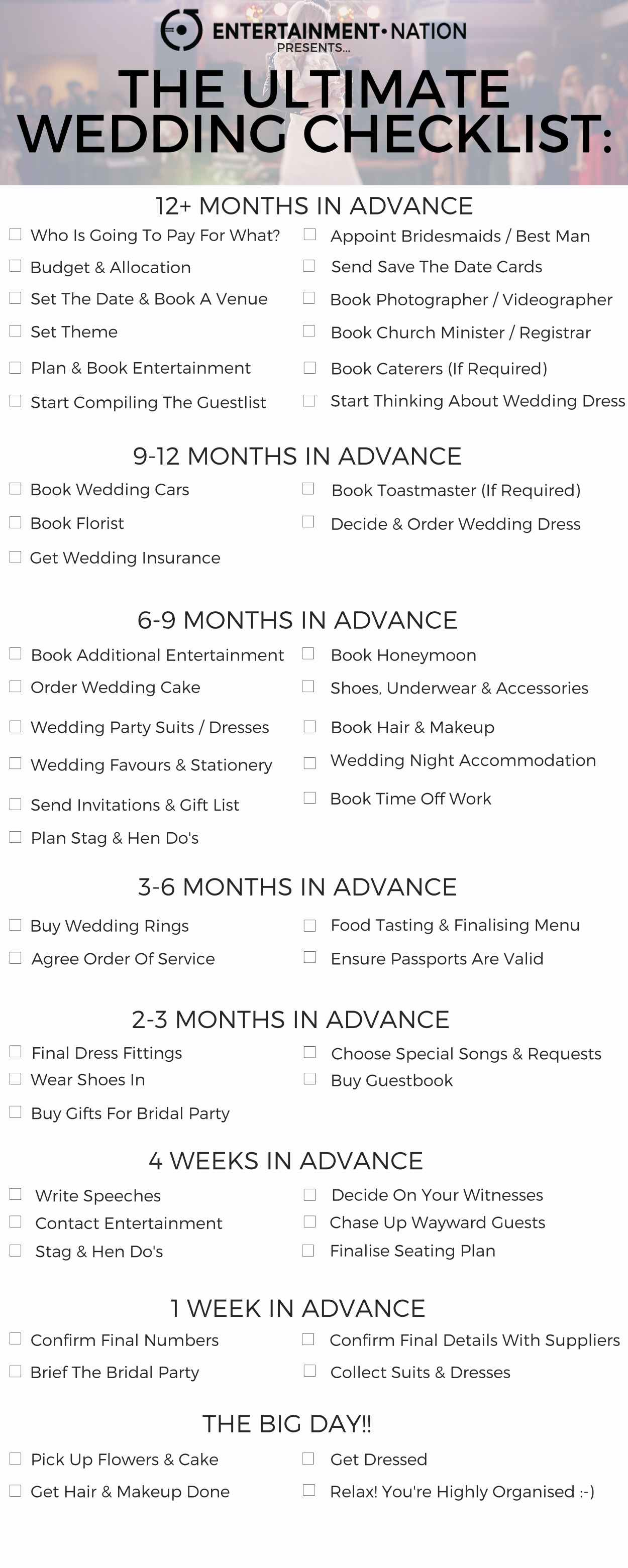 the ultimate wedding checklist