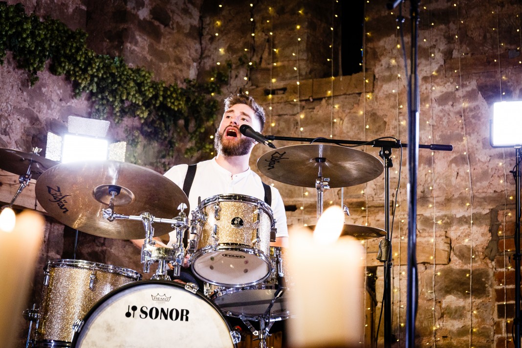 Drummer singing