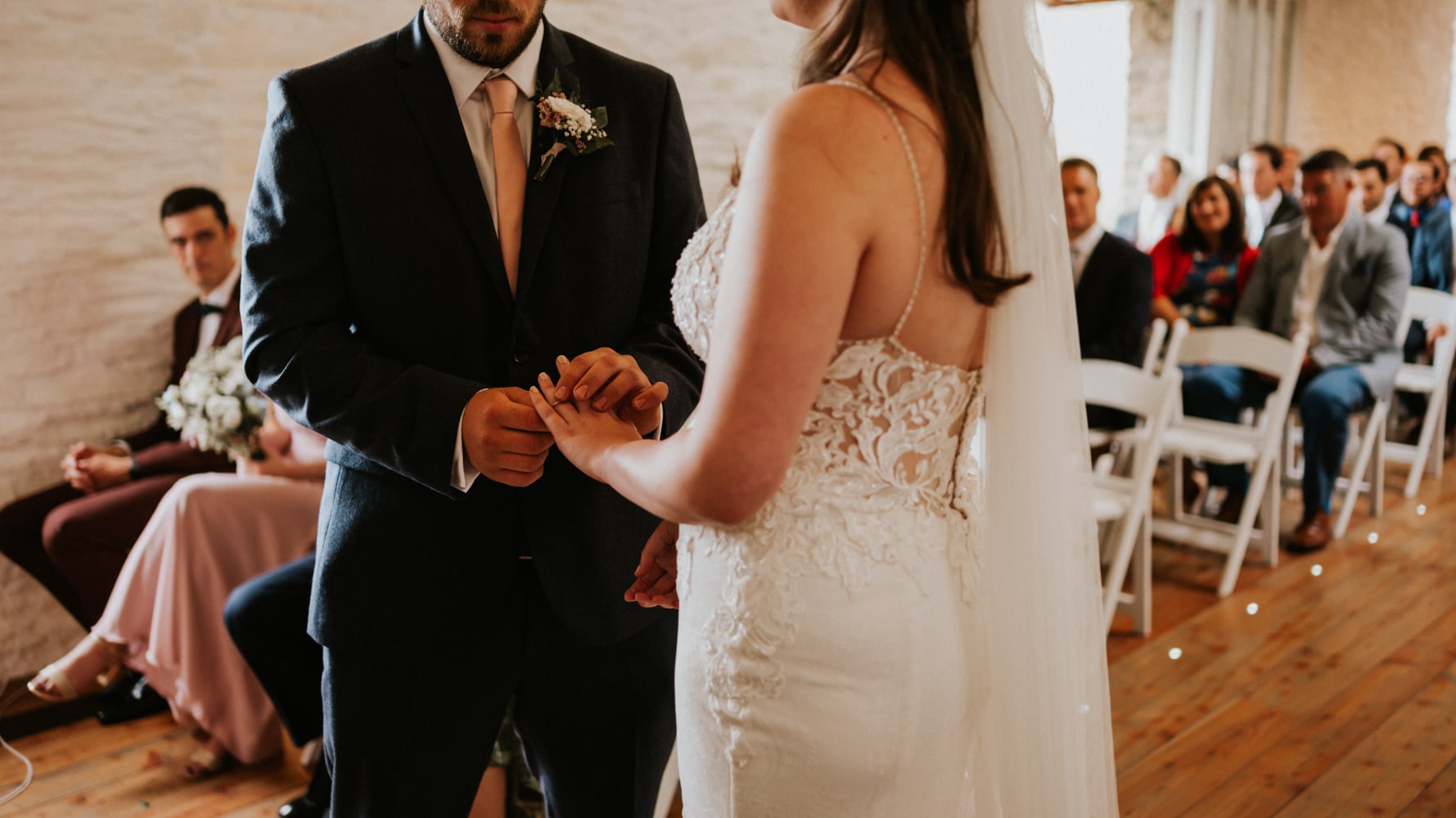 Matt and Lucy get married, holding hands