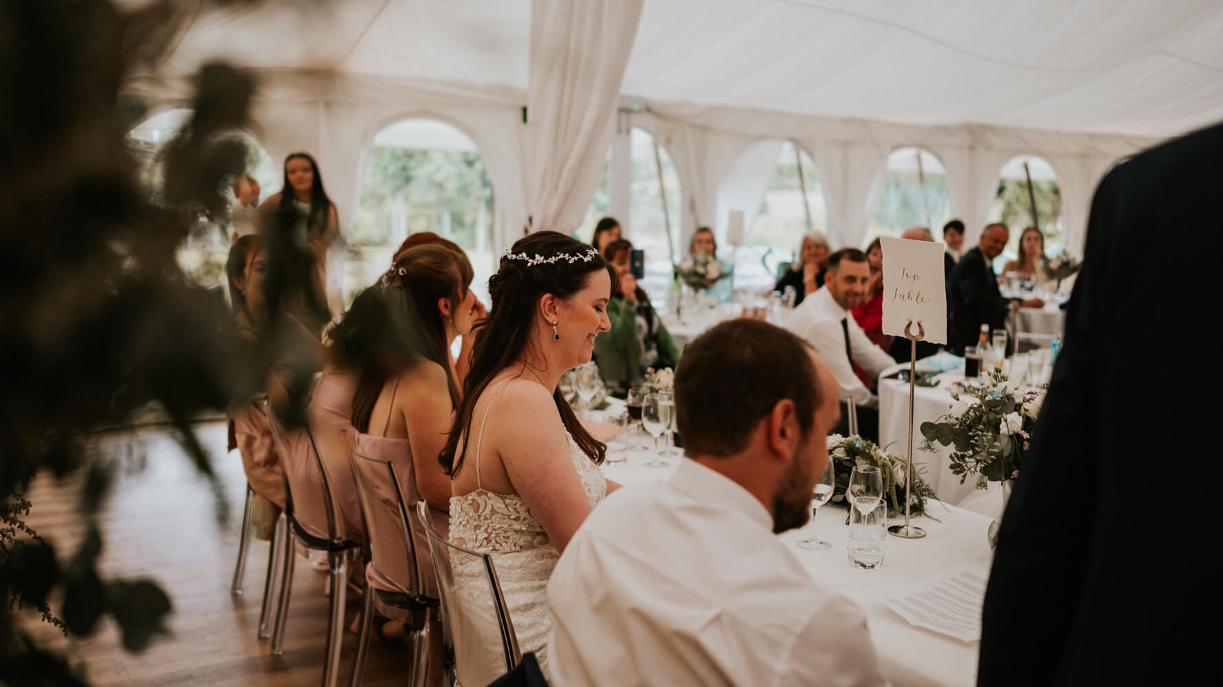 Wedding breakfast top table