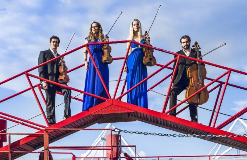 string quartet on bridge