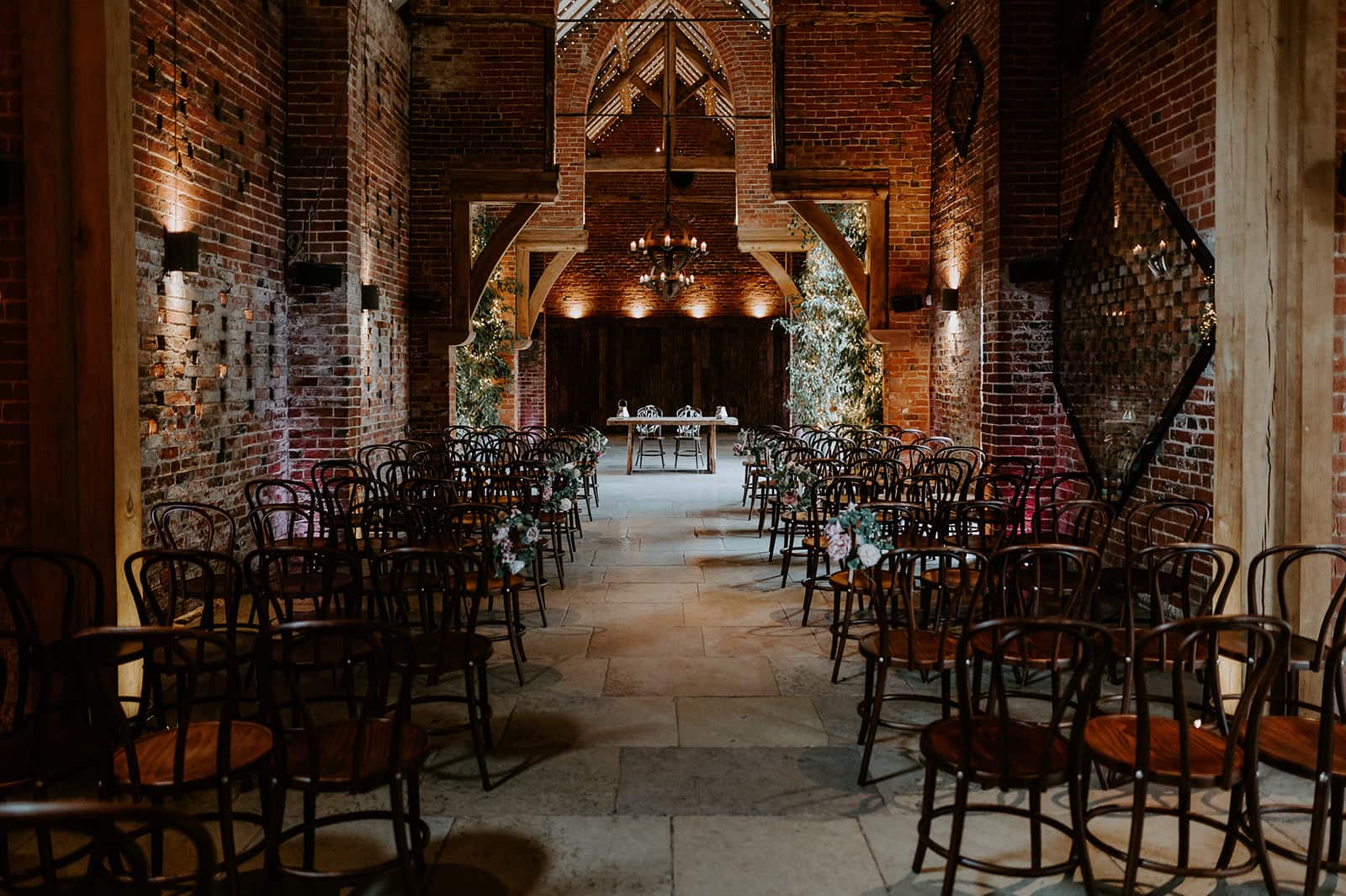 Shustoke Barn for wedding ceremony set up