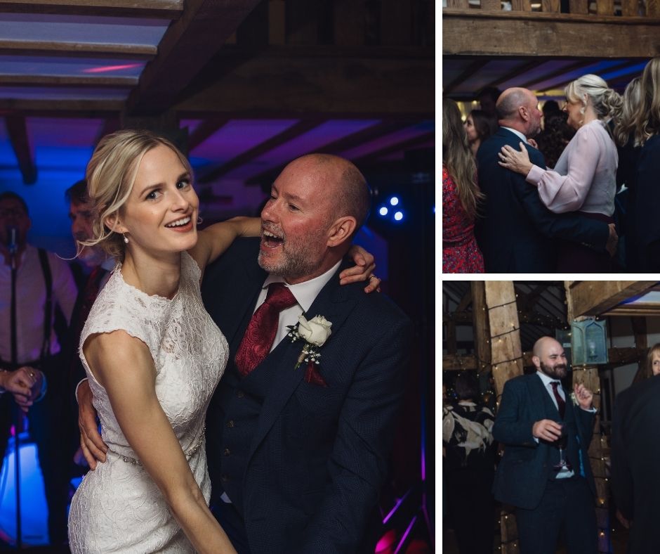 Wedding guests dancing