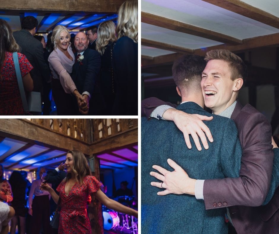 Wedding guests on dance floor