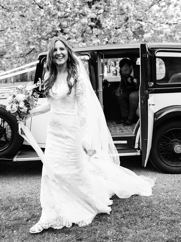 Bride Helen in black and white