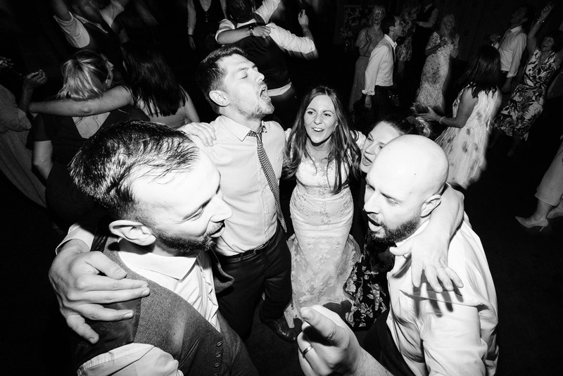 Wedding dancing crowd