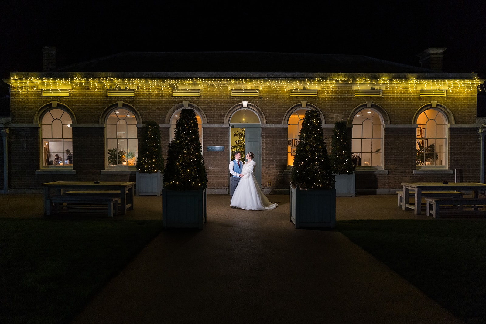 Christmas Wedding outdoor shot