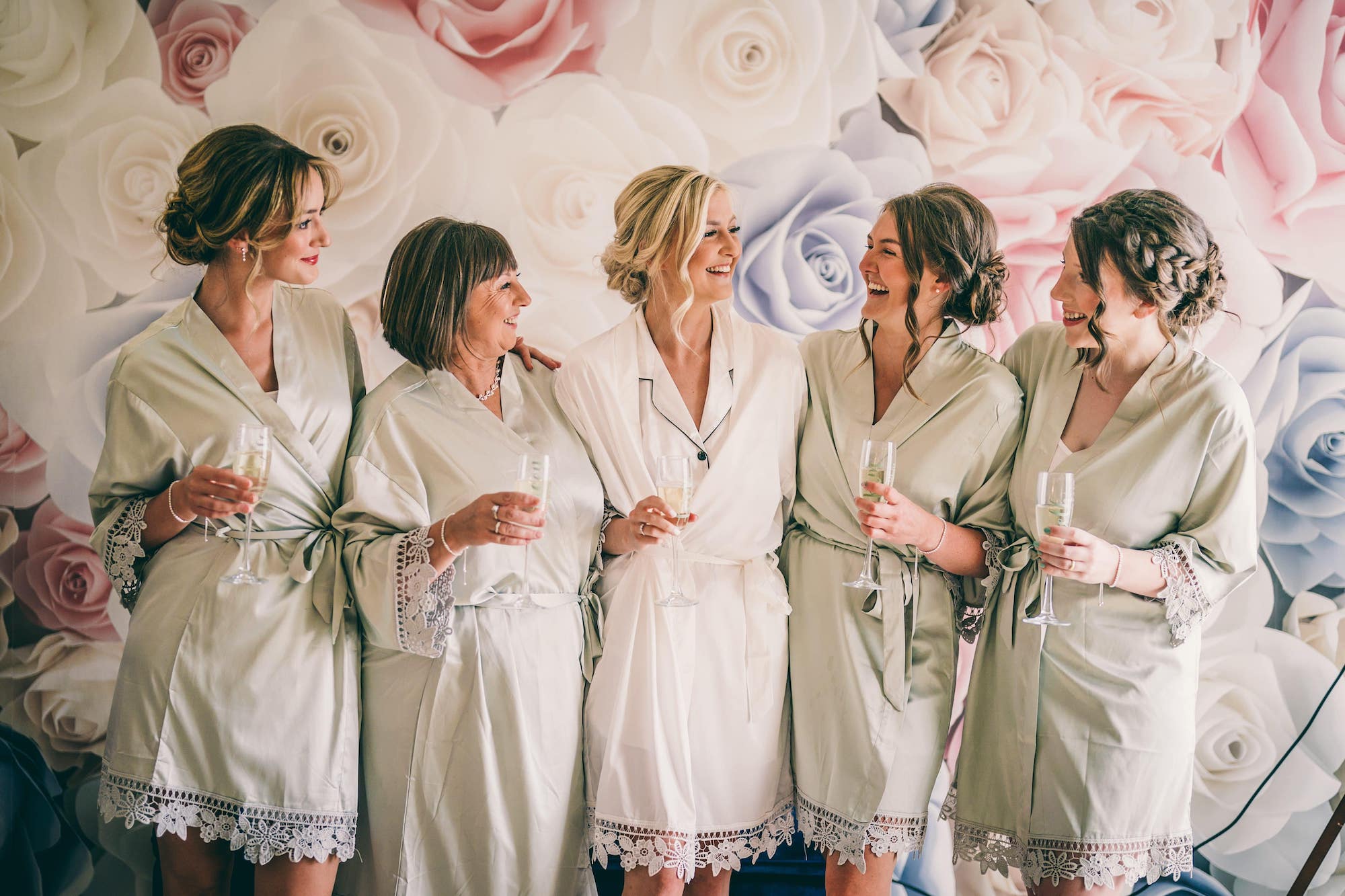 Bridal party getting ready