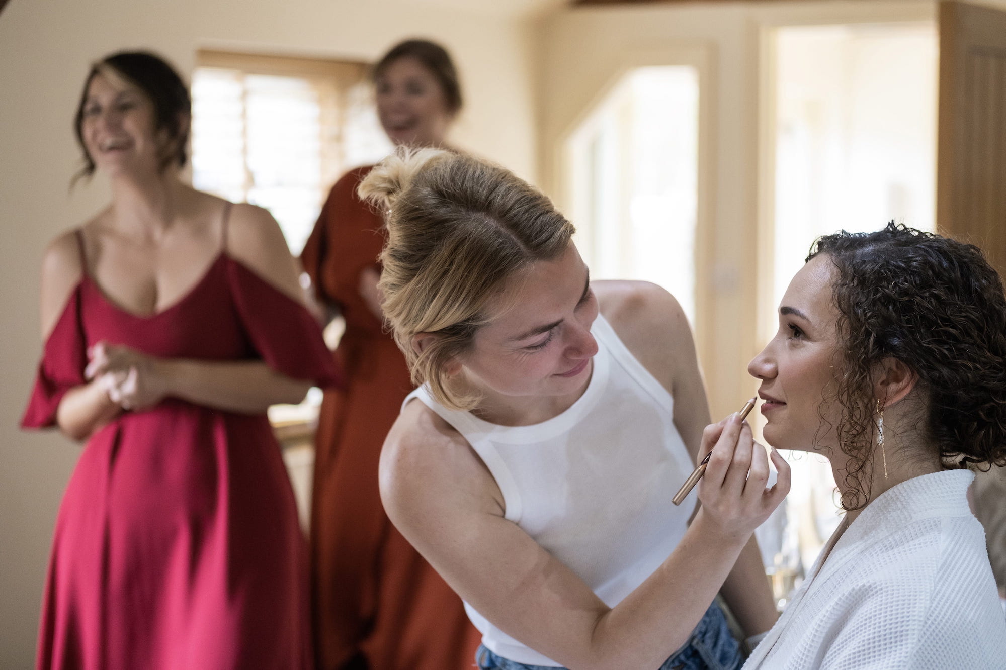 Bride getting ready