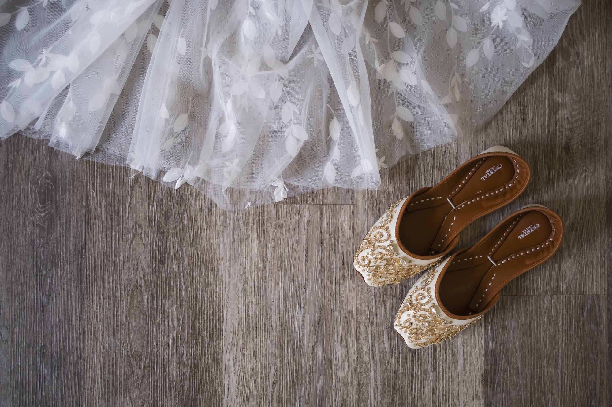 Wedding shoes and dress