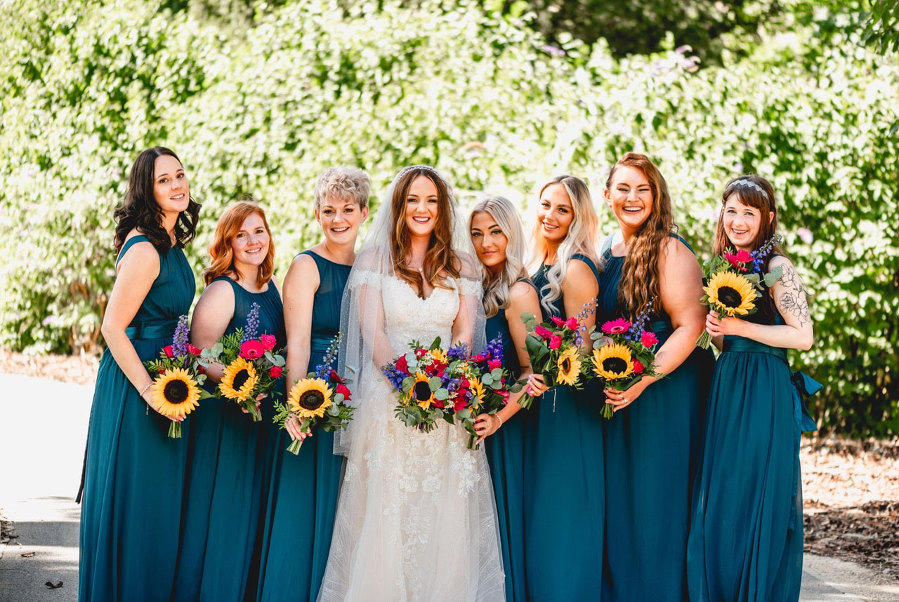 Tania Bride with Bridesmaids