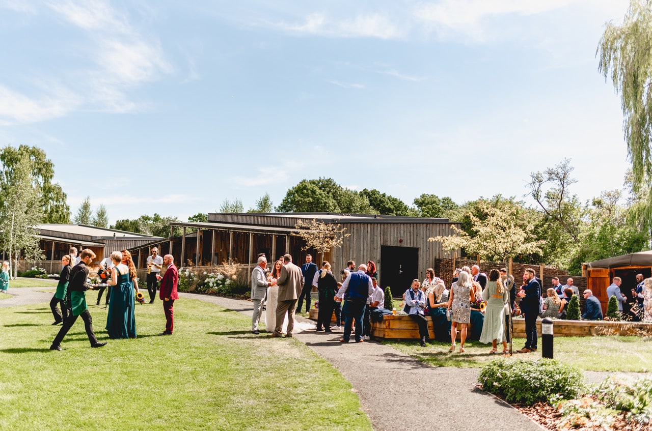 Wedding drinks reception outside