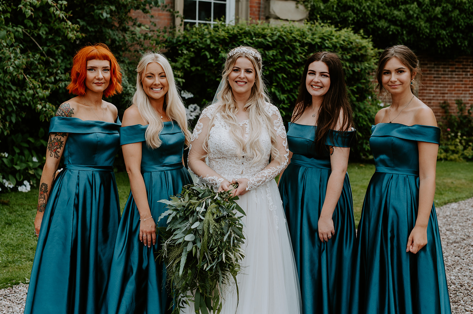 Bride and bridesmaids