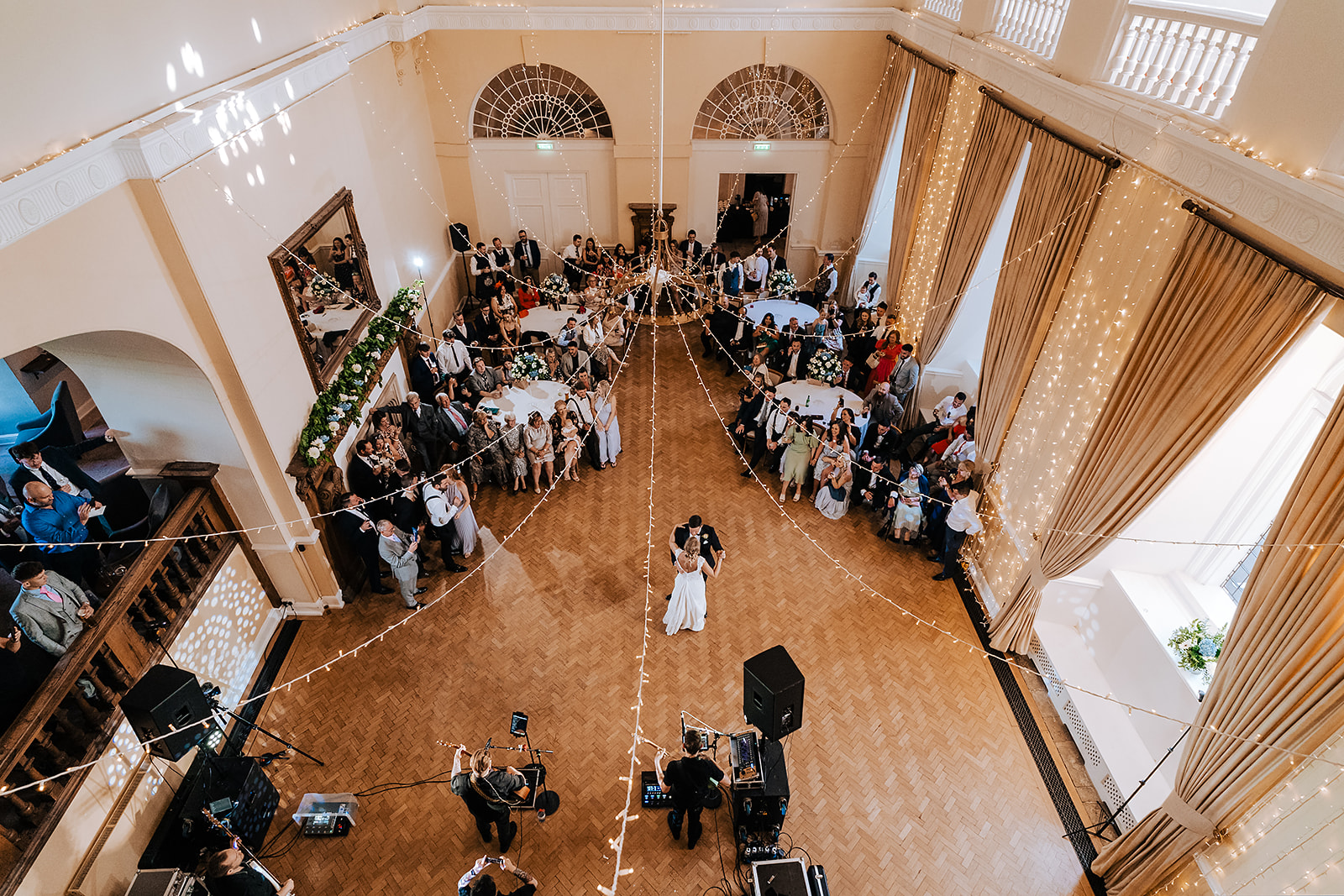 Aerial shot of first dance